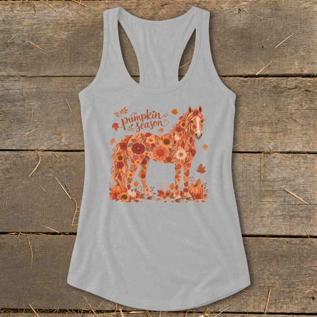 Fall Floral Horse Racerback Tank