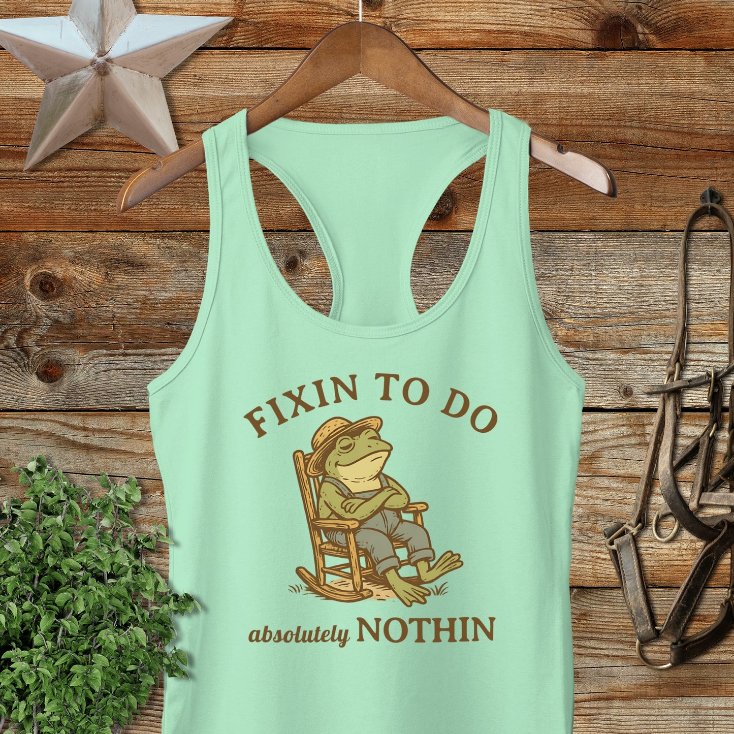 Fixin To Do Absolutely Nothin Frog Tank Top