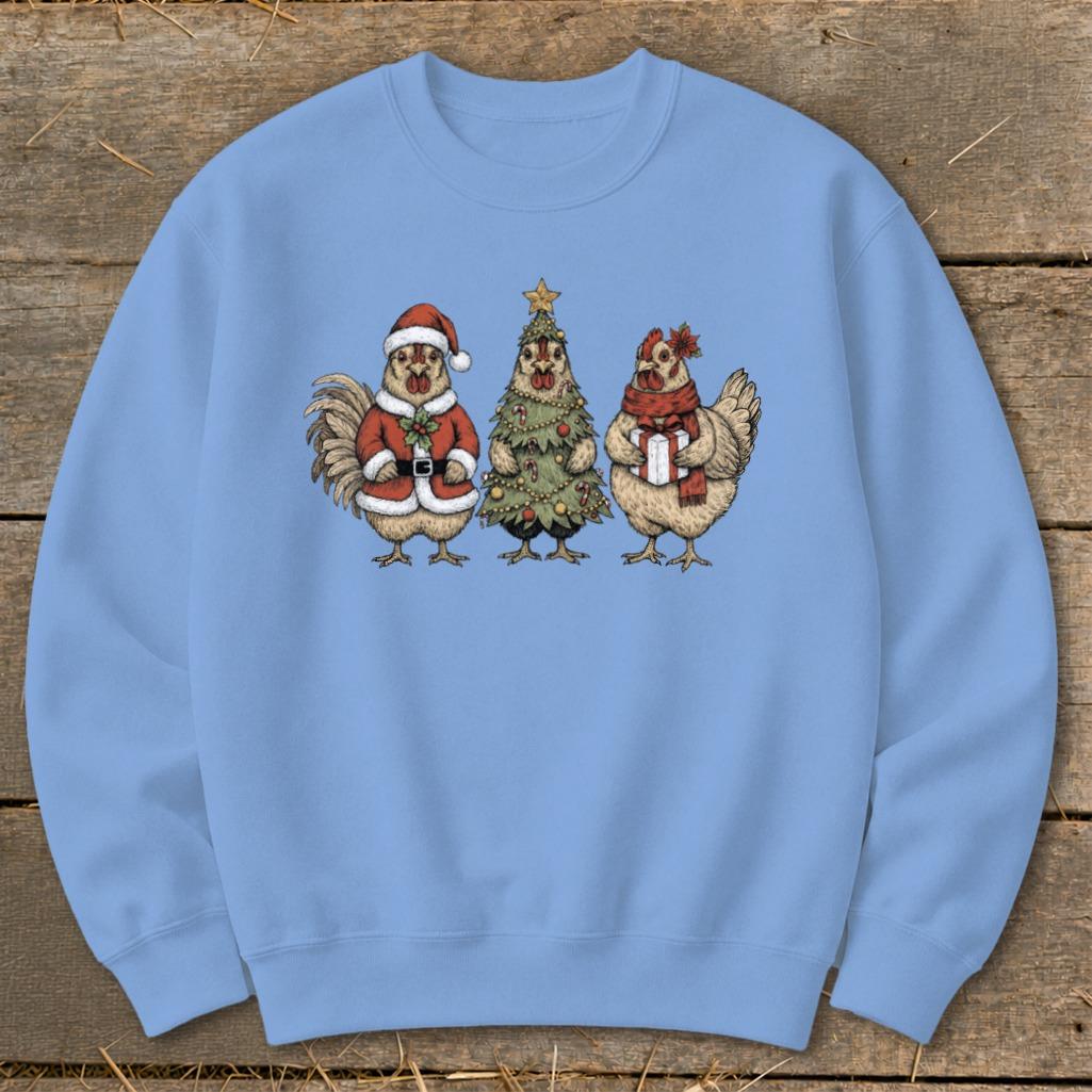 3 Chick Christmas Sweatshirt