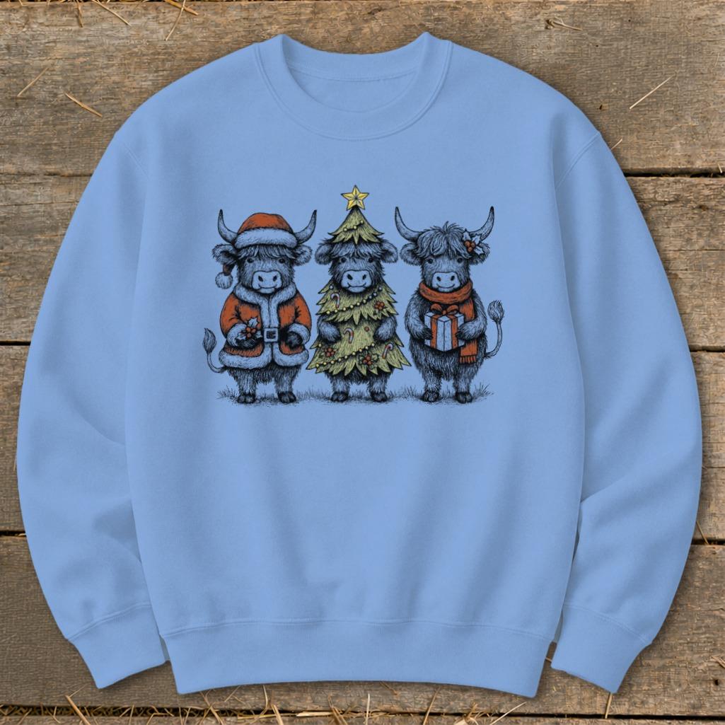 3 Cow Christmas Sweatshirt