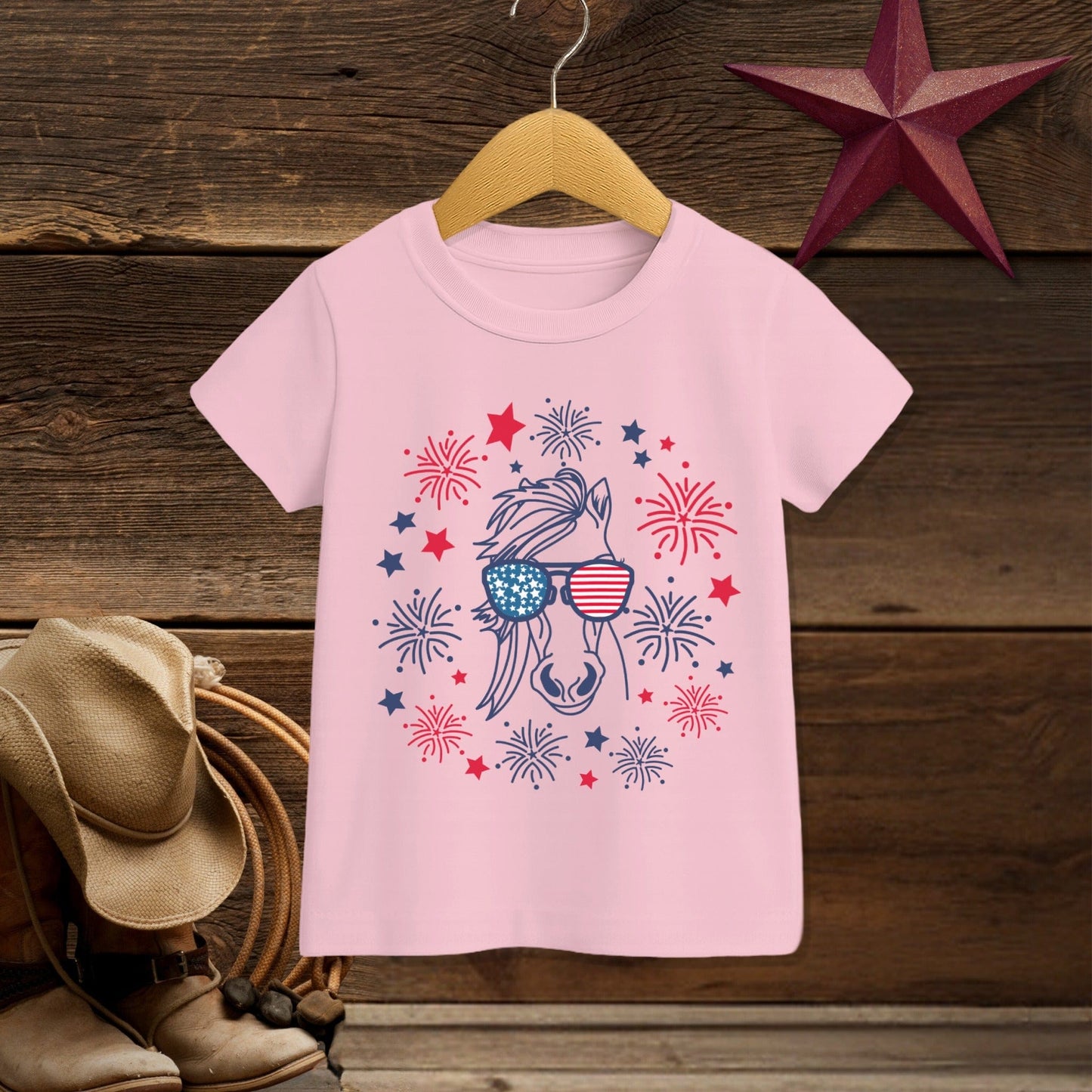 4th of July Horse T-shirt (Toddler)