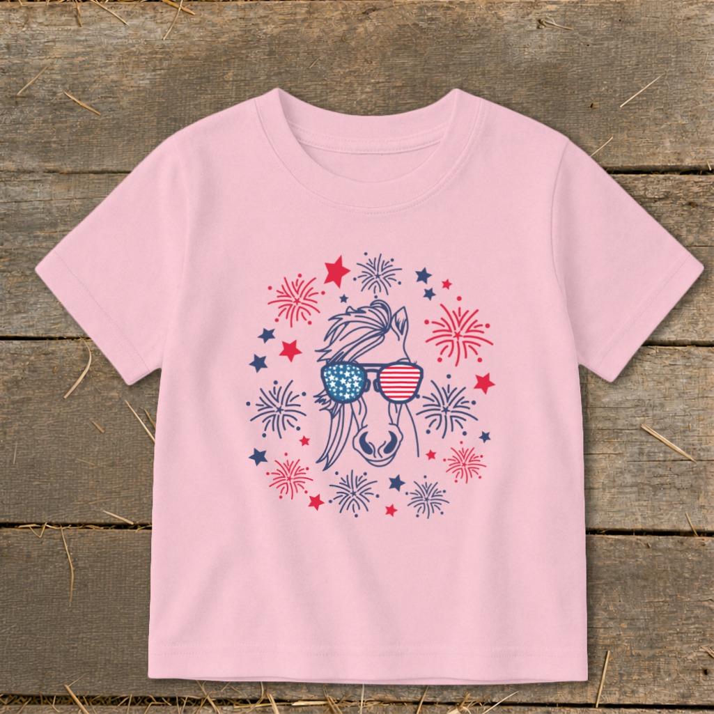 4th of July Horse Toddler Tee