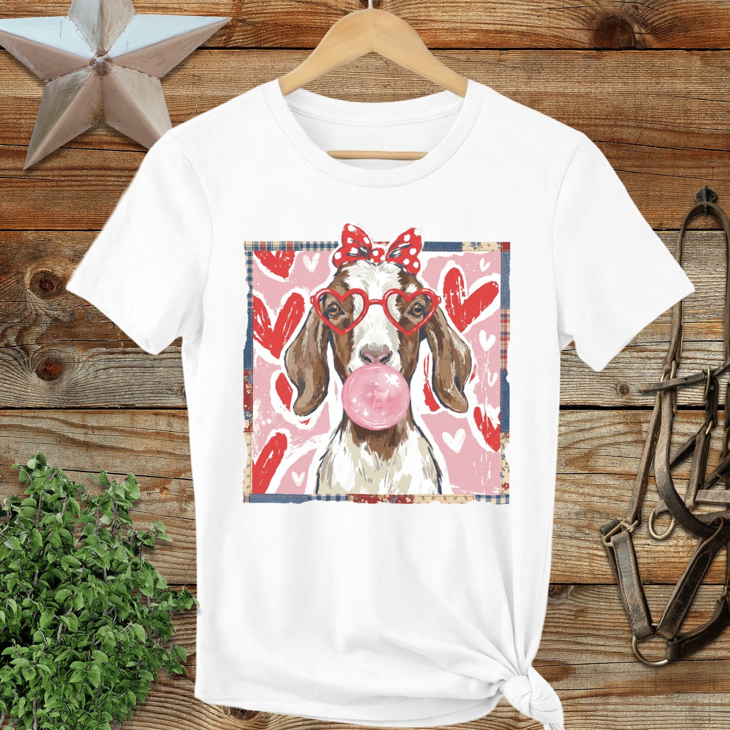 Whimsical Valentine - Floppy Ear Goat Ladies Tee