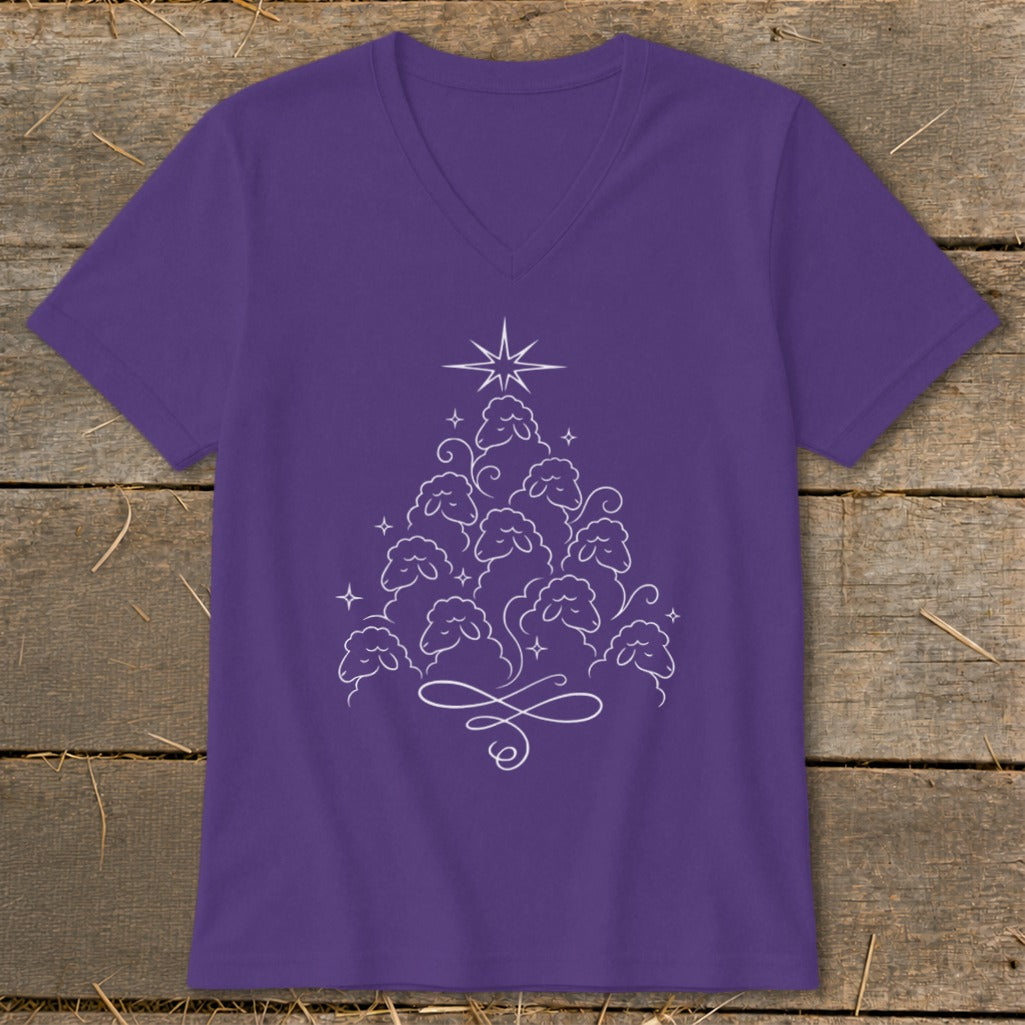 Elegant Sheep Tree V-neck