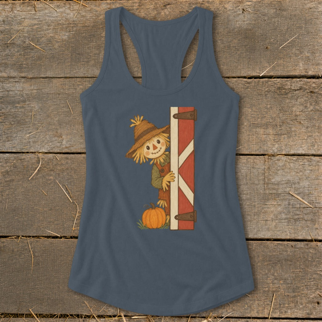 Peeking Scarecrow Racerback Tank