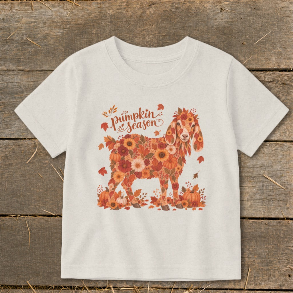 Fall Floral Nubian Goat Toddler Tee