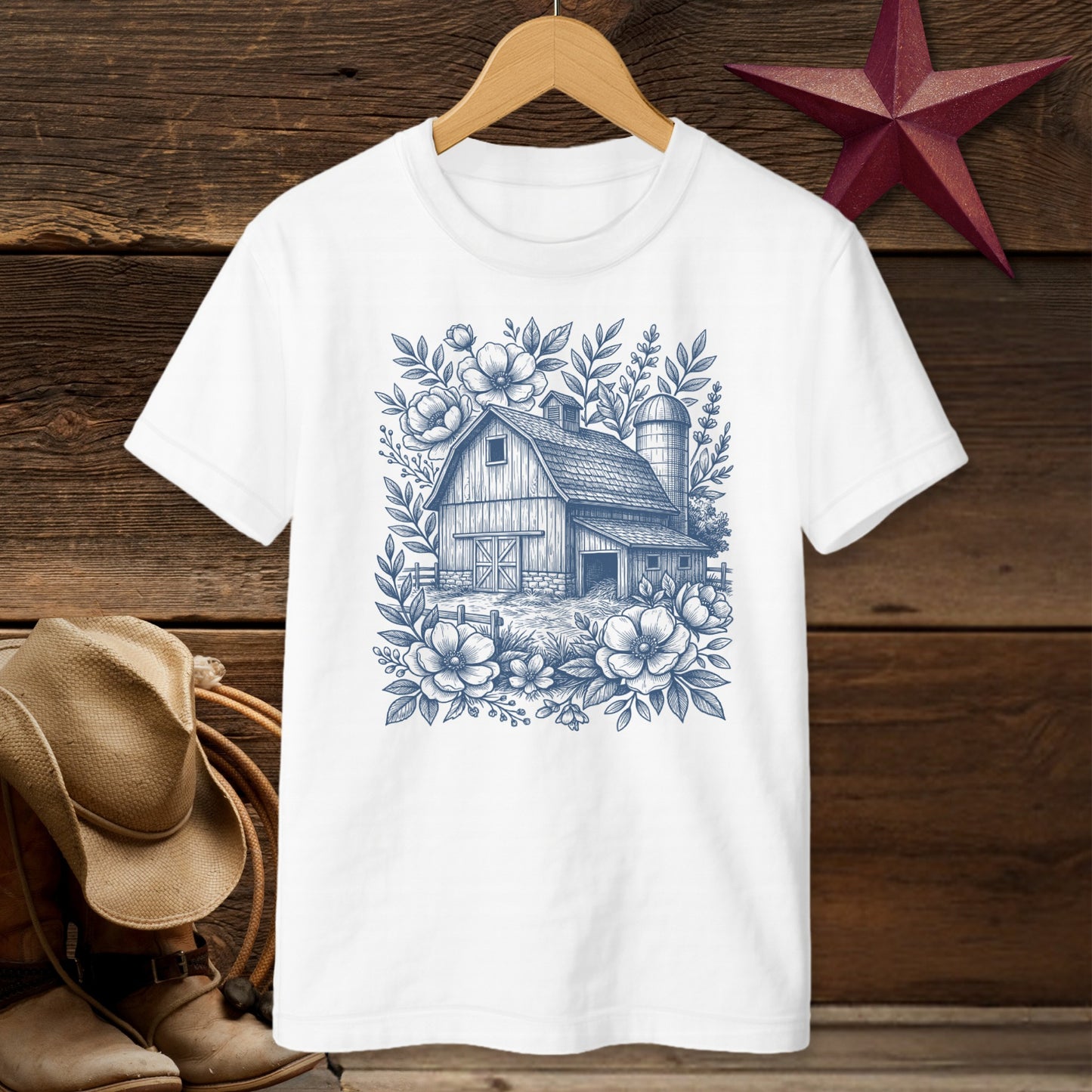 Botanical Barn Illustration T-Shirt (Youth)