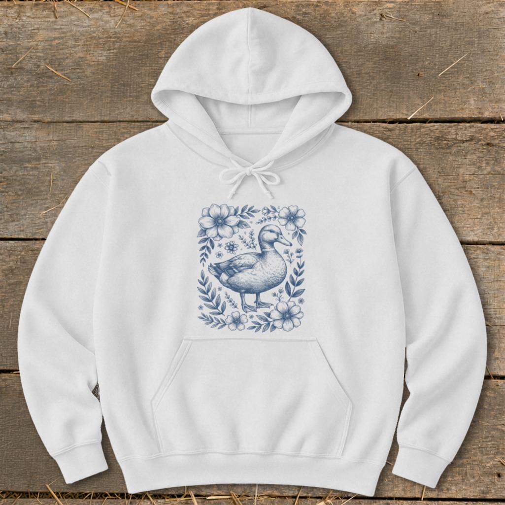 Botanical Duck Illustration Hoodie