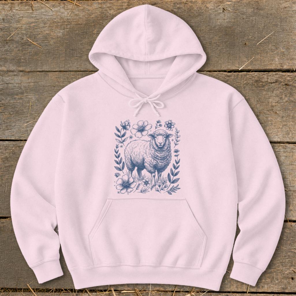 Botanical Sheep Illustration Hoodie