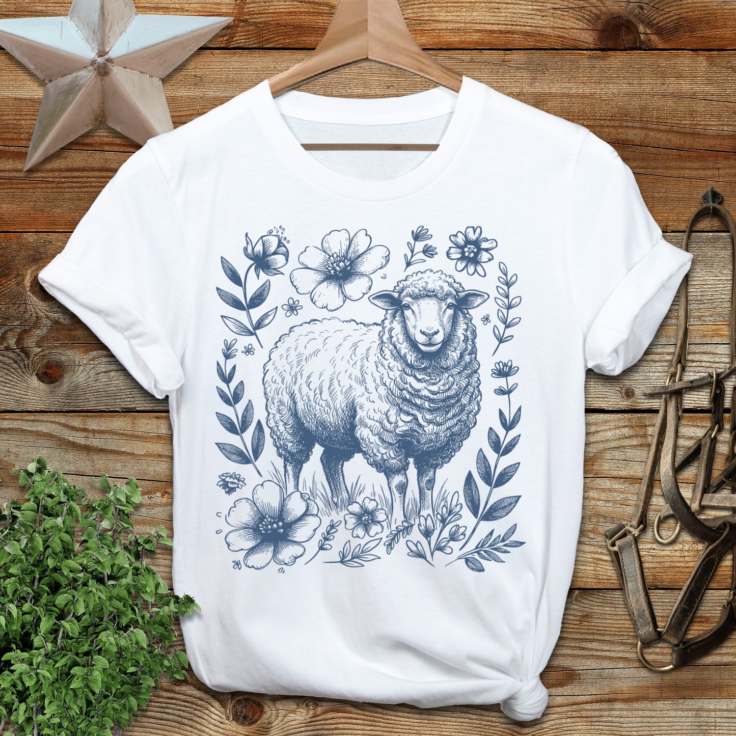 Botanical Sheep Illustration Softstyle Tee
