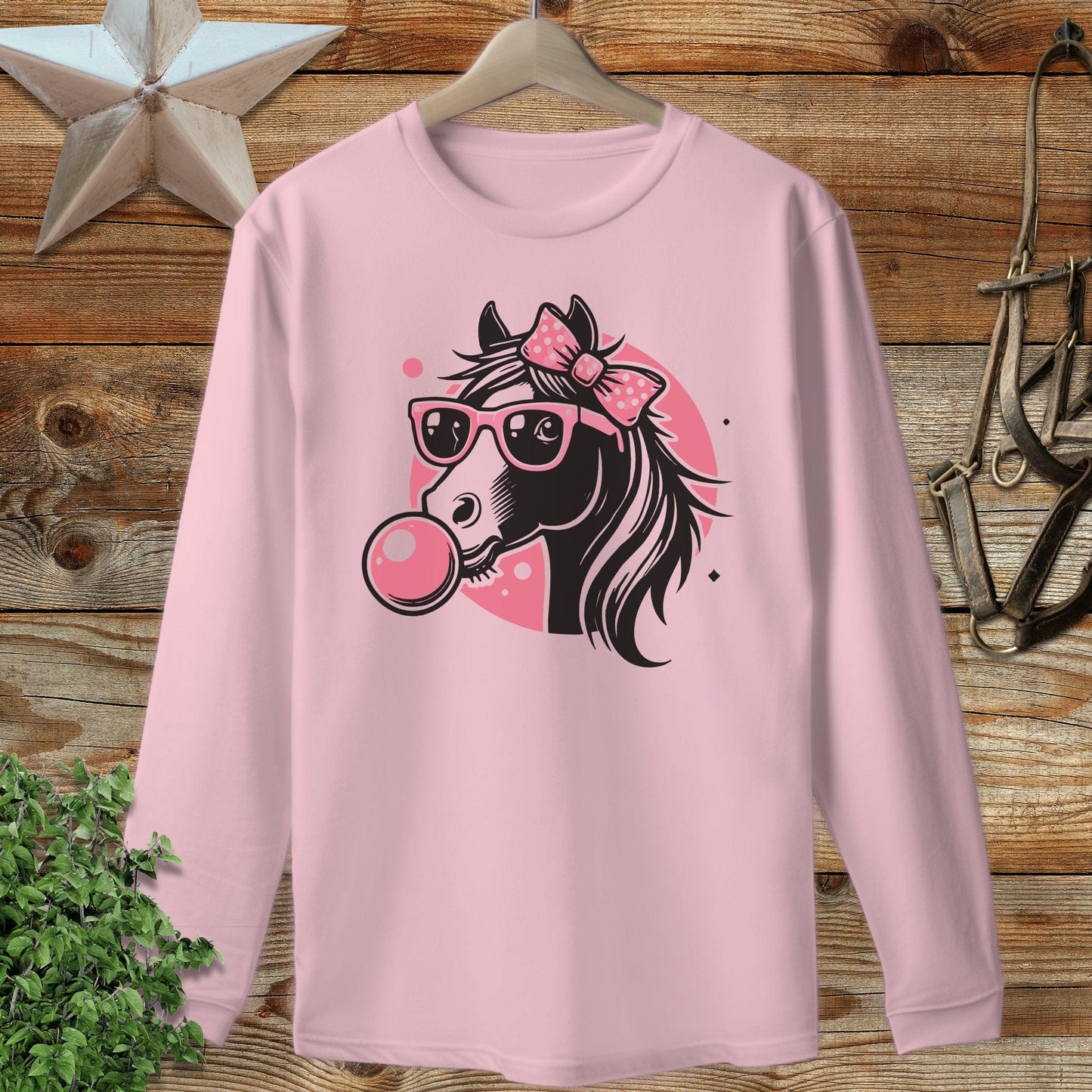Bubble Gum Horse Long Sleeve Tee
