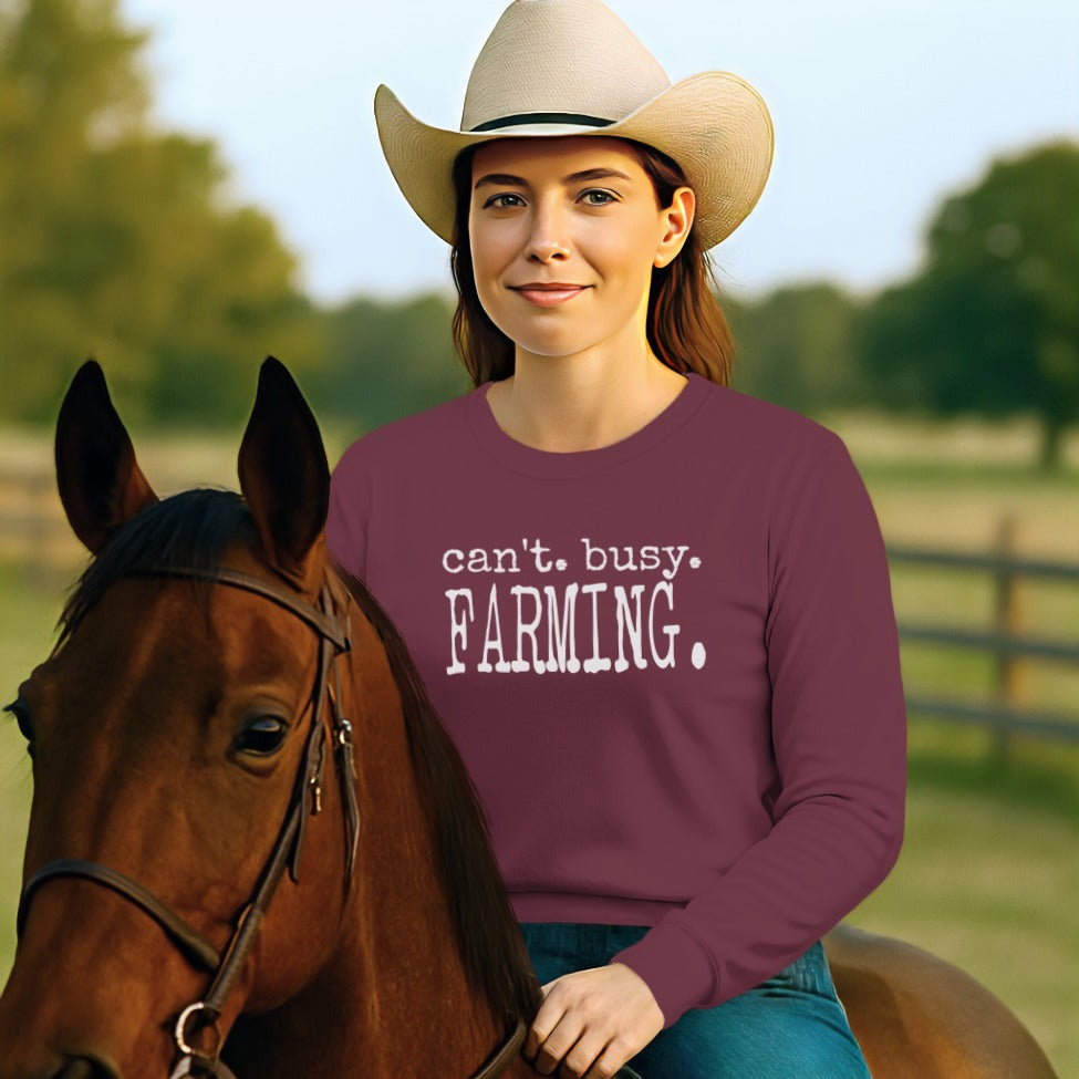 Can't Busy Farming Long Sleeve Tee