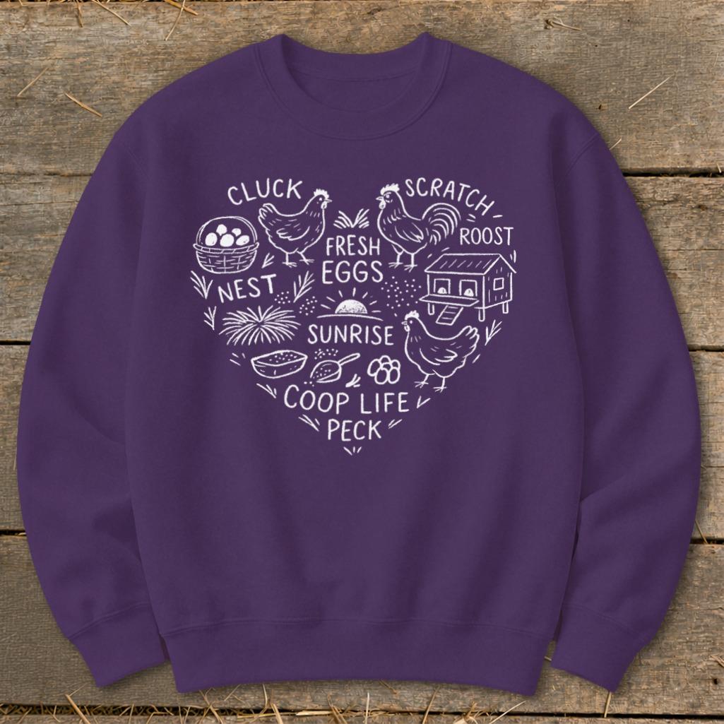 Chicken Farm Heart Sweatshirt
