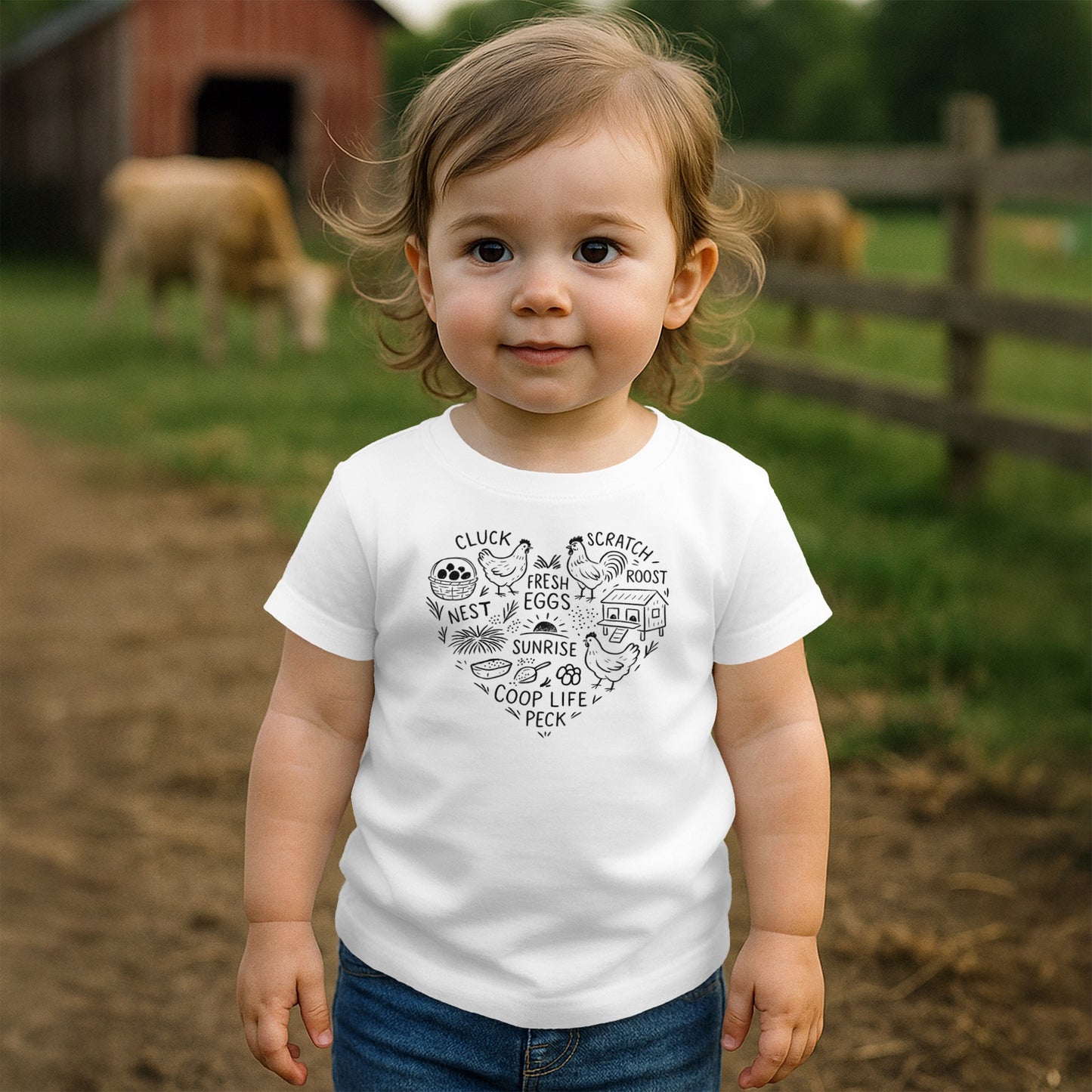 Chicken Farm Heart T-shirt (Toddler)