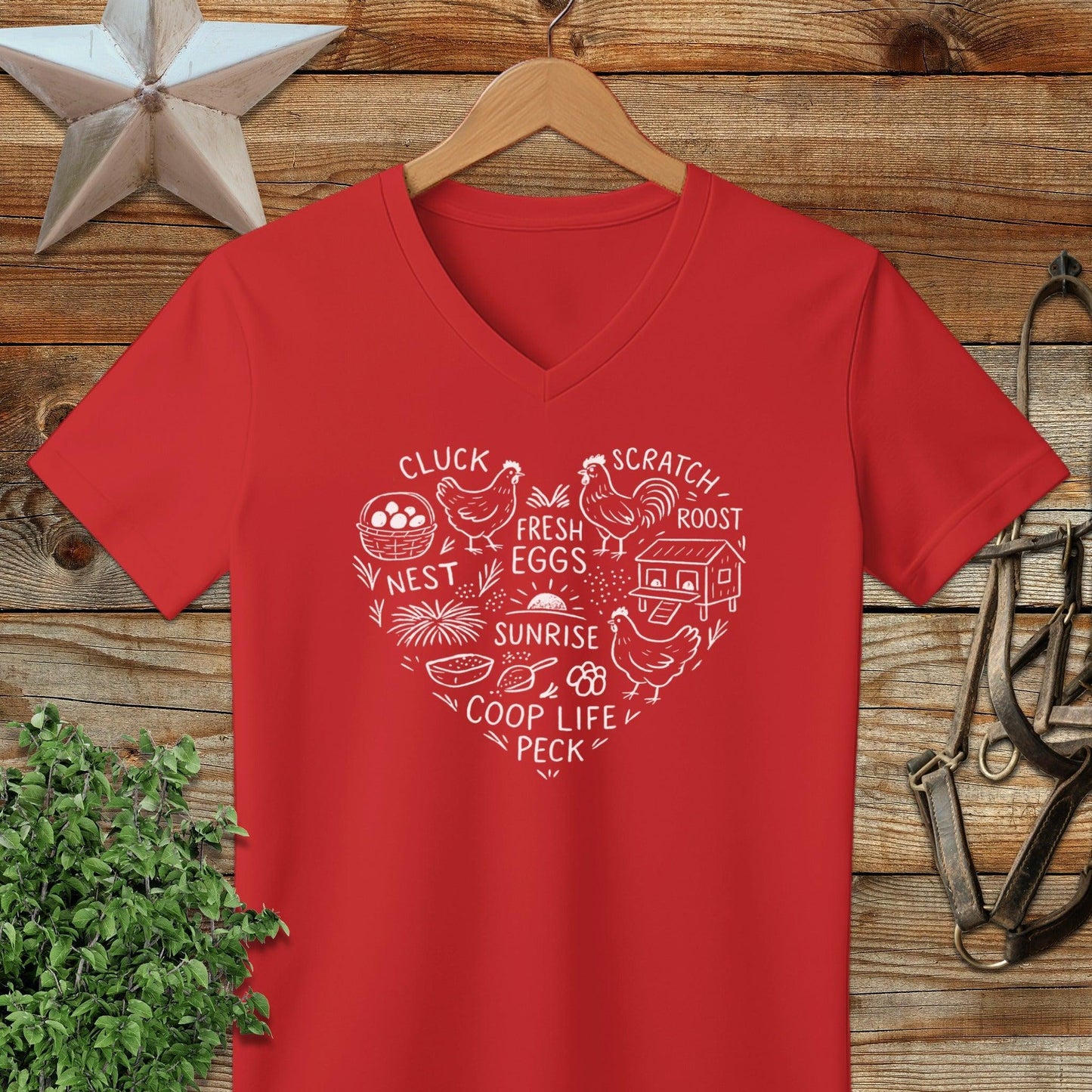 Chicken Farm Heart V-neck