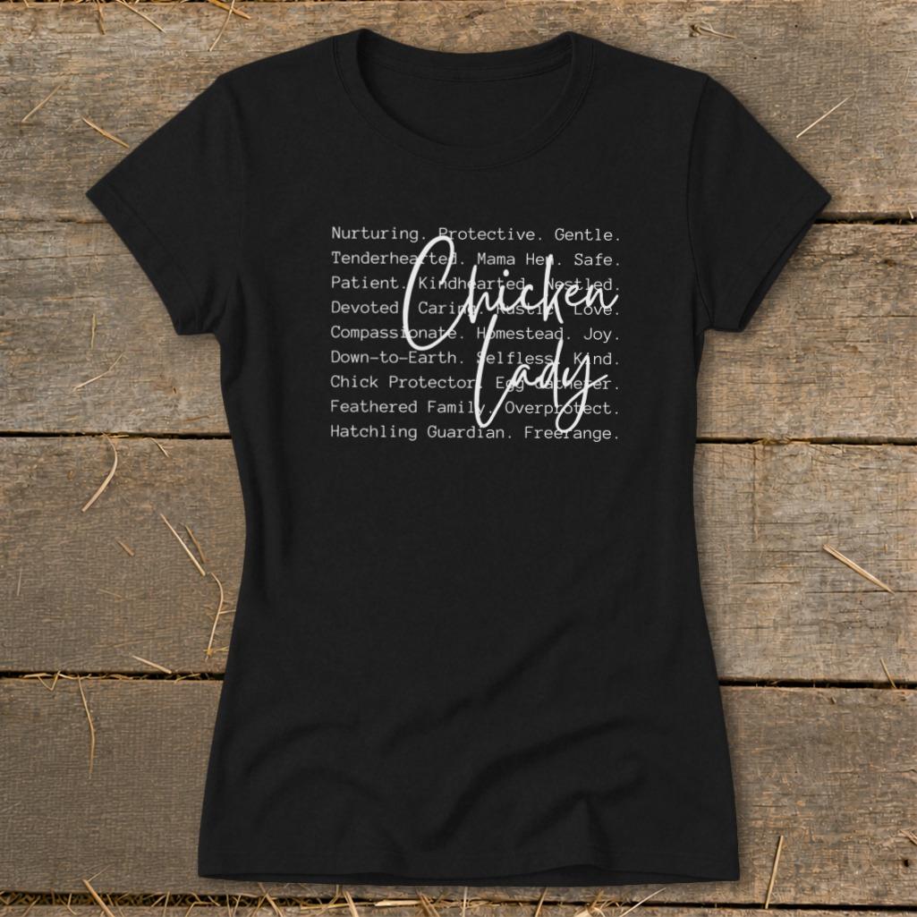Chicken Lady Words Ladies Tee