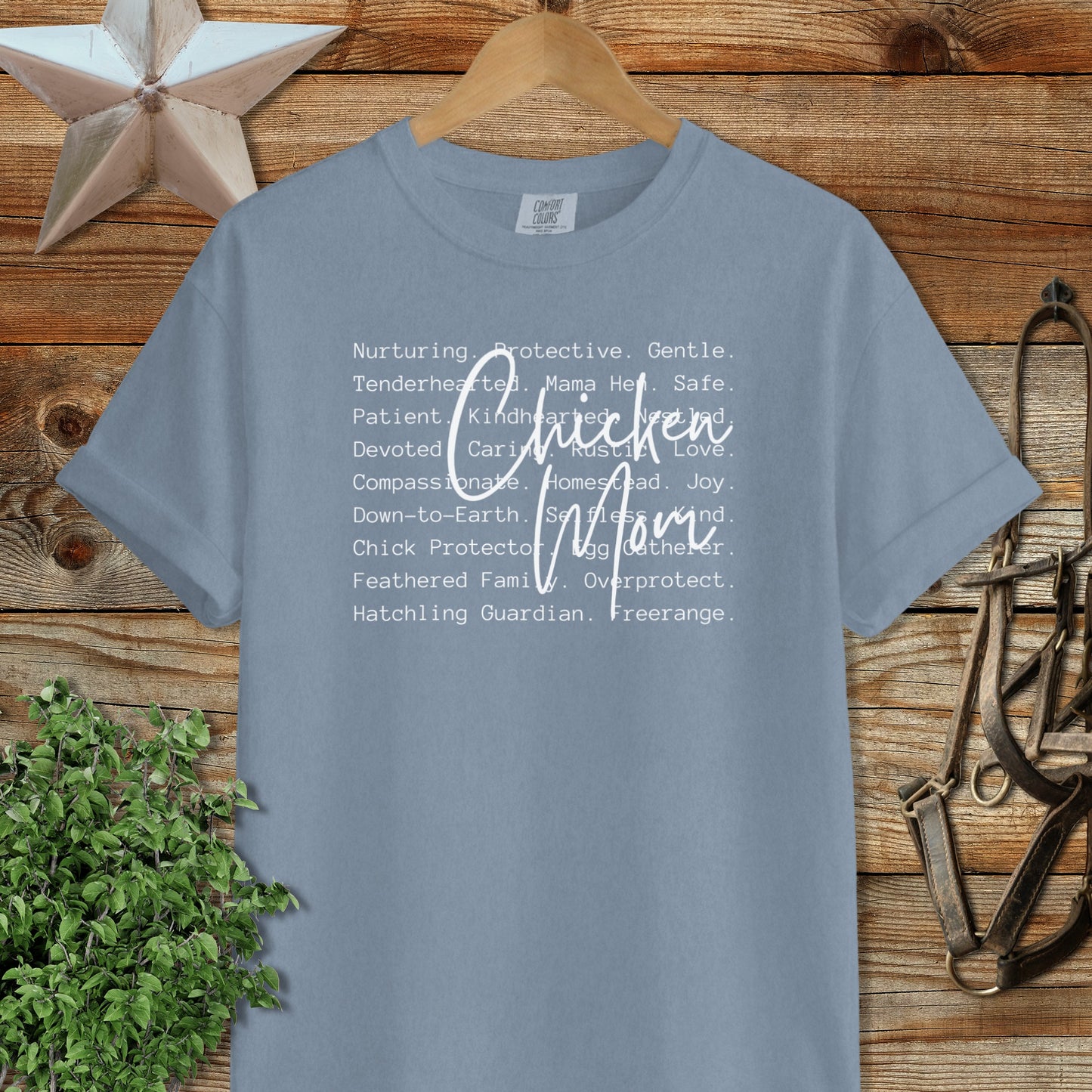 Chicken Mom Words Heavyweight Tee