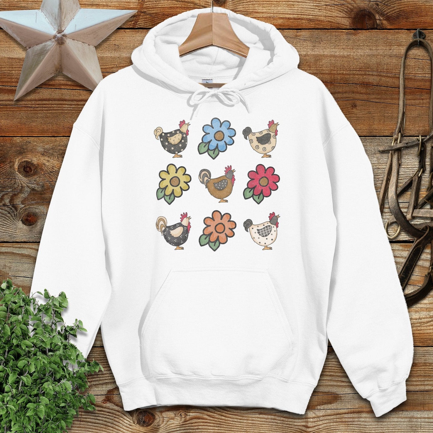 Chickens and Flowers Hoodie