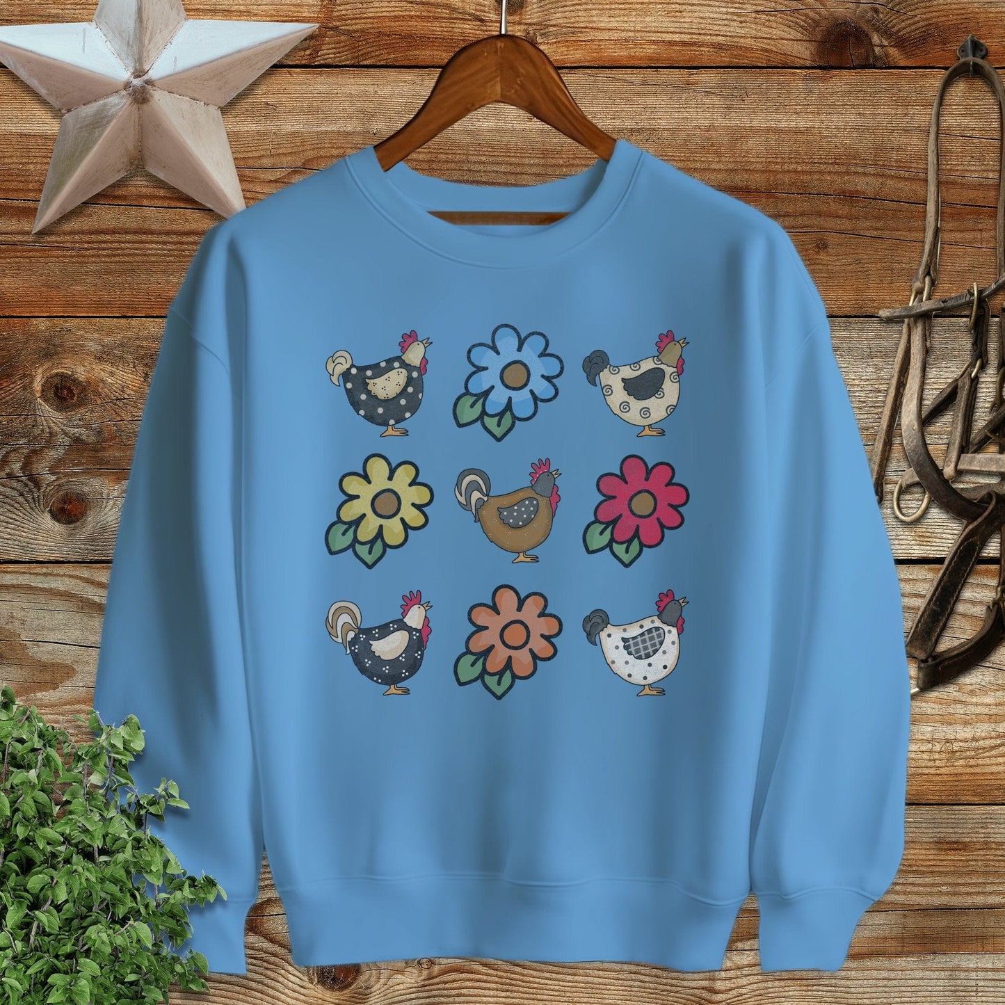 Chickens and Flowers Sweatshirt
