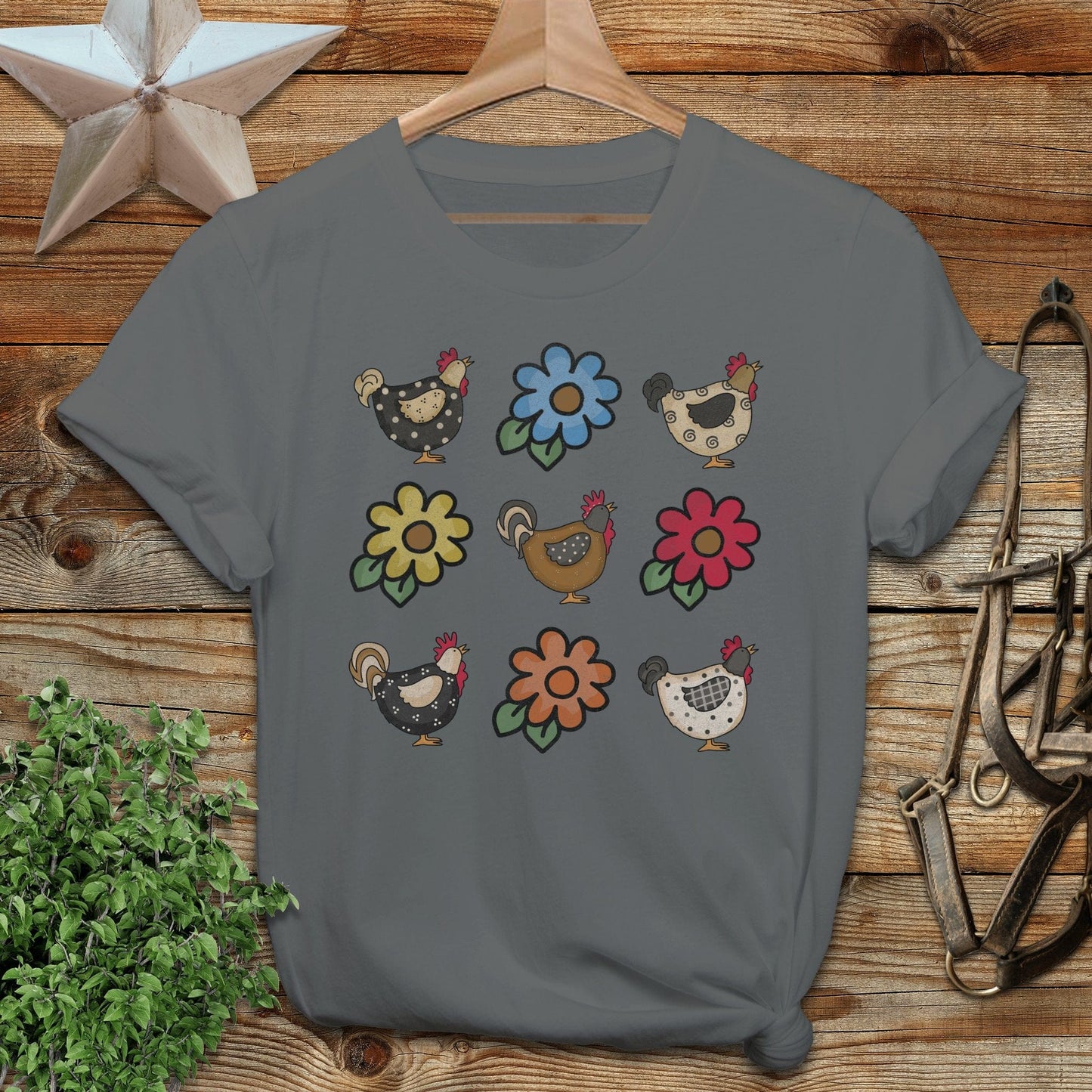 Chickens and Flowers T-shirt