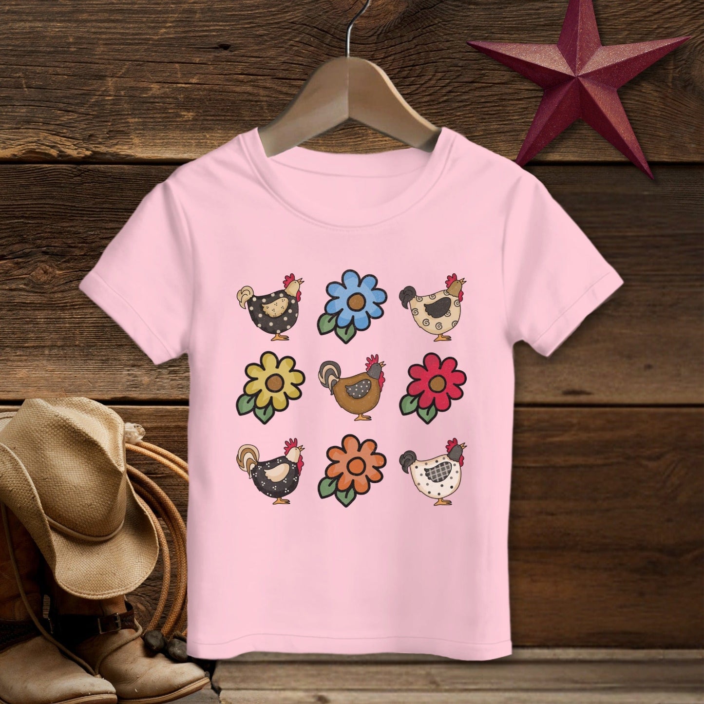 Chickens and Flowers T-shirt (Toddler)