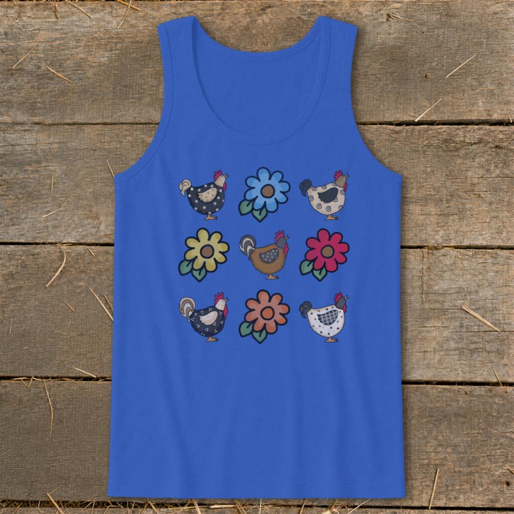 Chickens and Flowers Tank Top