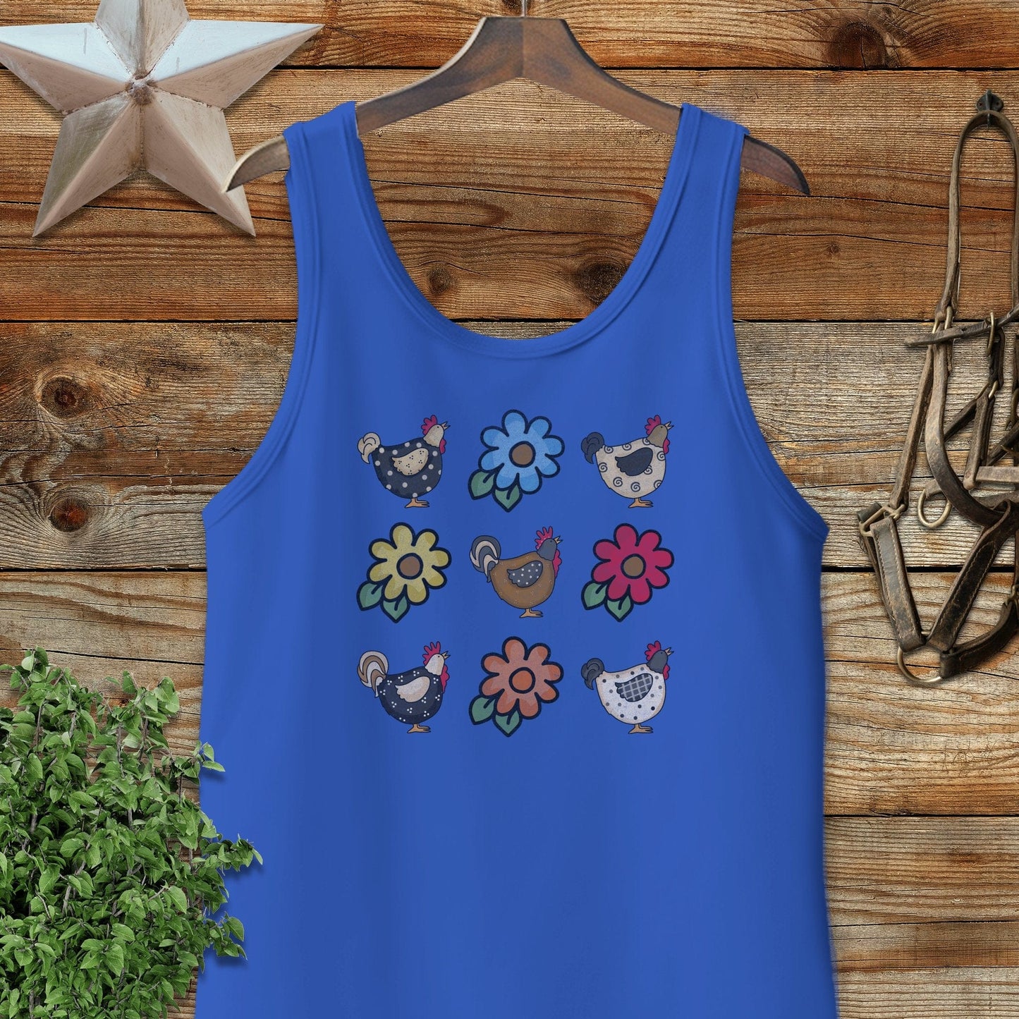 Chickens and Flowers Tank Top