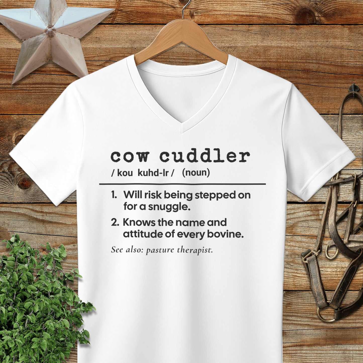 Cow Cuddler Definition V-neck