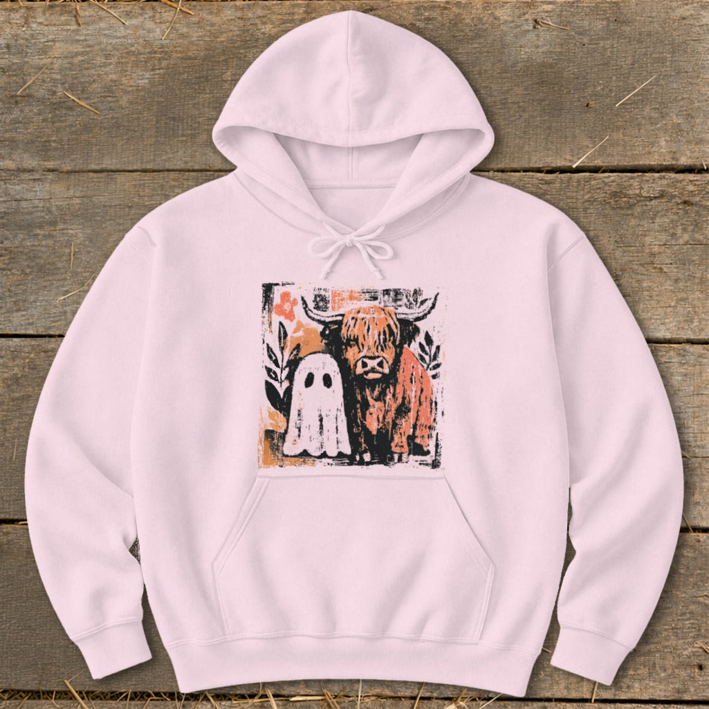 Cow and Ghostly Friend Hoodie