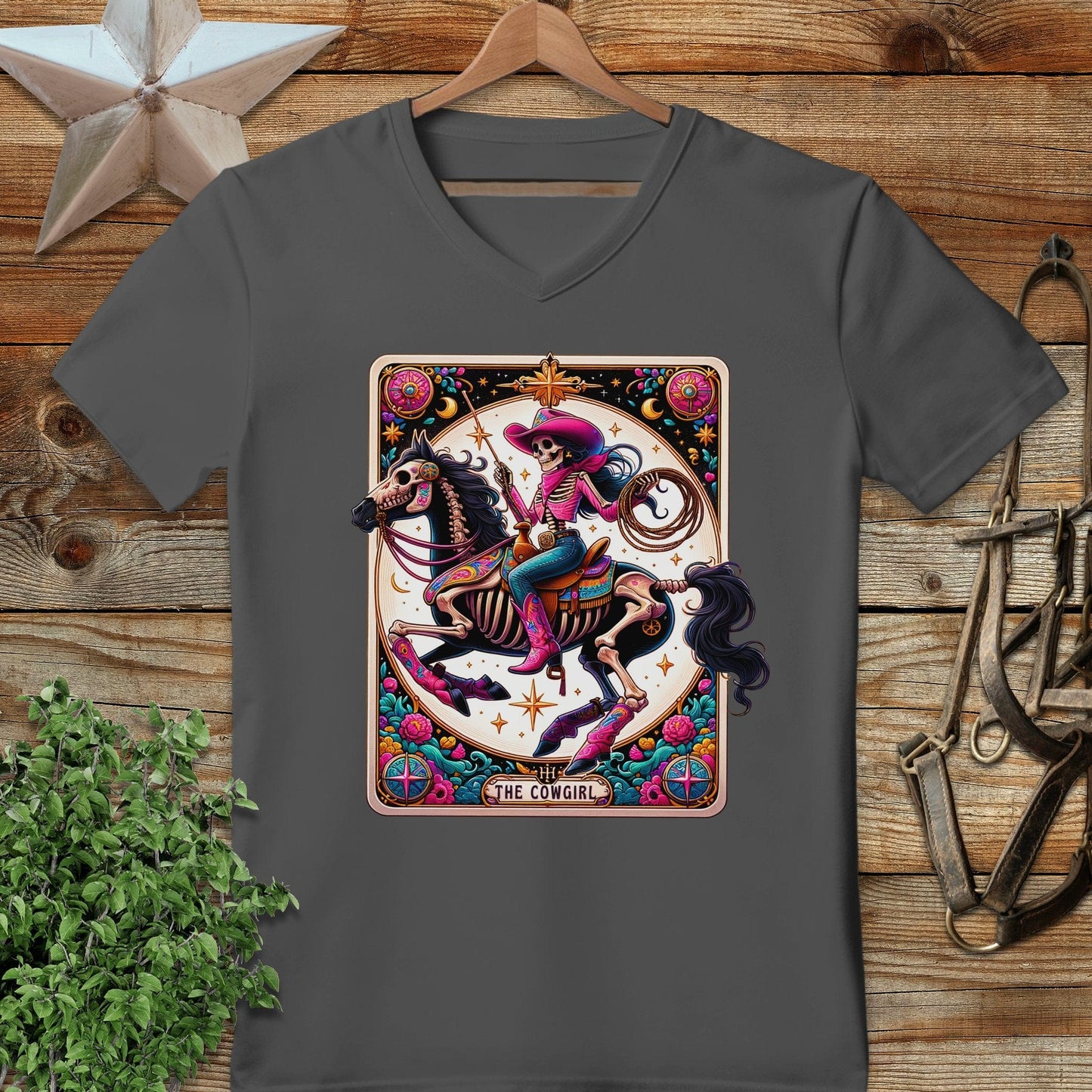 Cowgirl Tarot Card V-neck