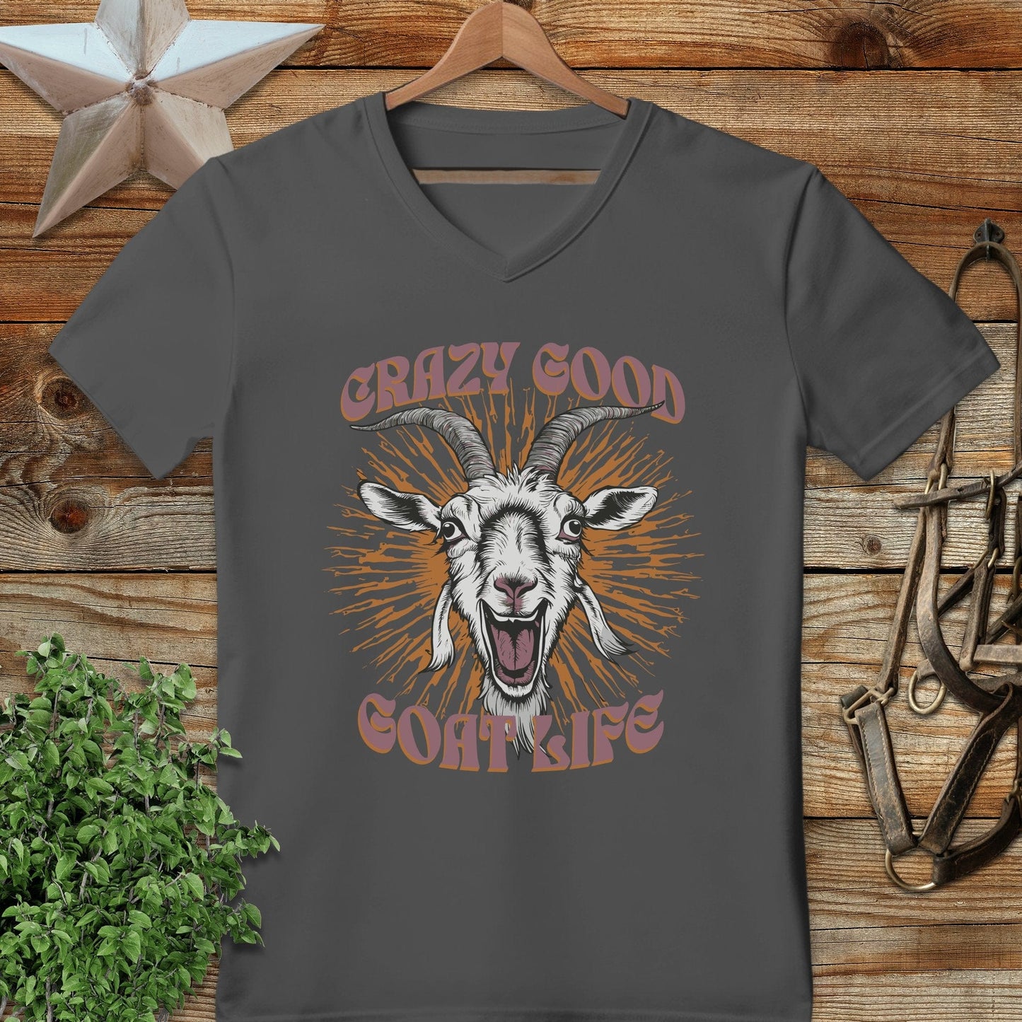 Crazy Goat Life V-neck