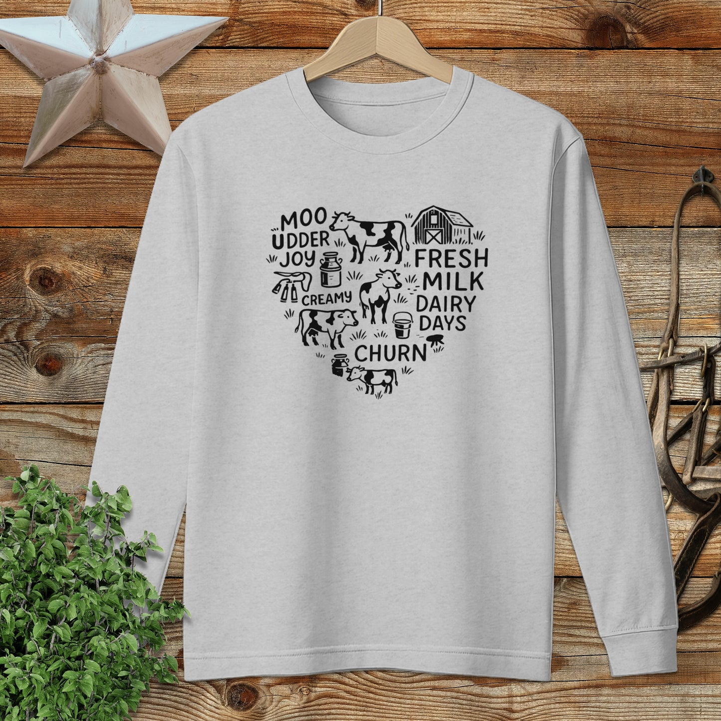 Dairy Farm Heart Long Sleeve Tee