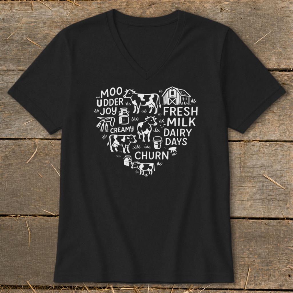 Dairy Farm Heart V-neck