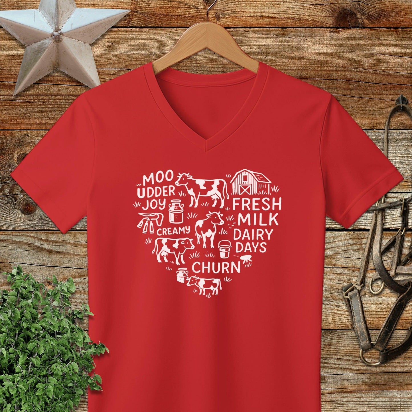 Dairy Farm Heart V-neck