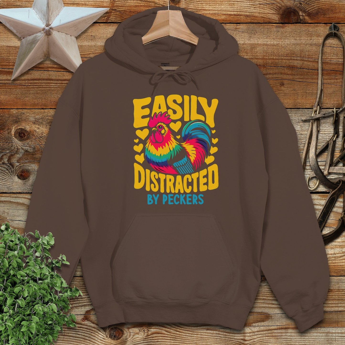 Distracted by Peckers Hoodie