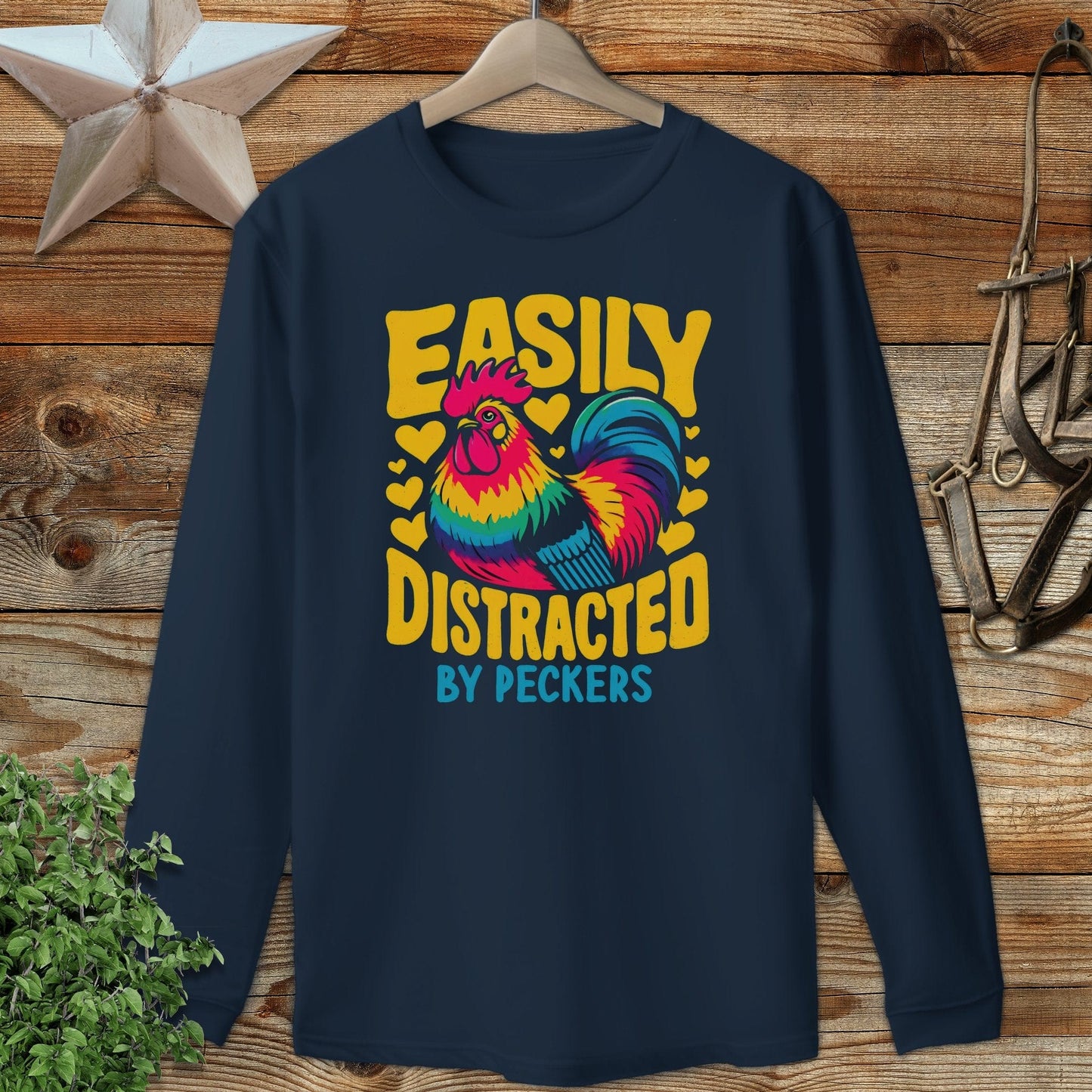 Distracted by Peckers Long Sleeve Tee