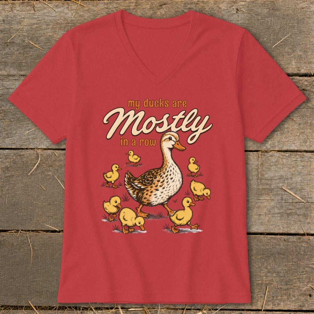 Ducks Mostly in a Row V-neck