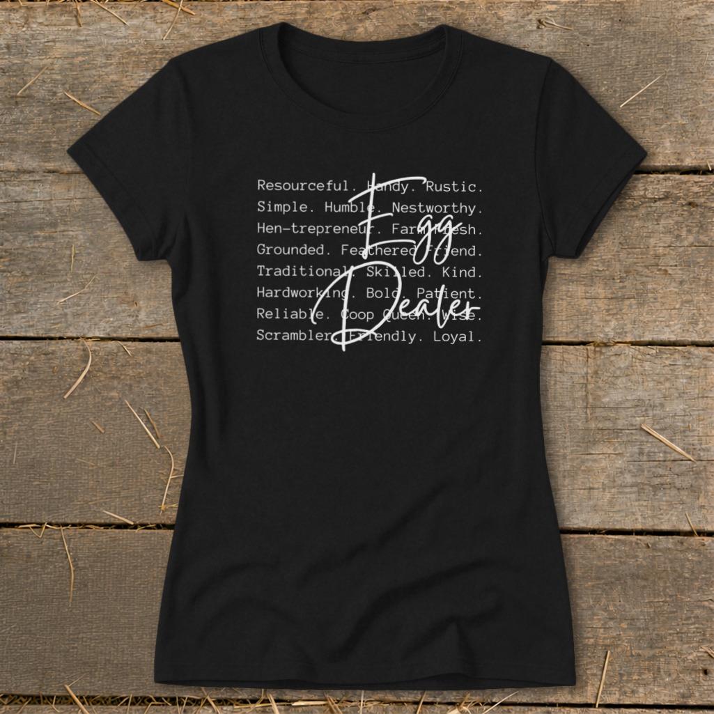 Egg Dealer Words Ladies Tee
