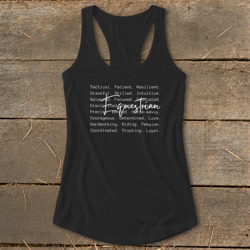 Equestrian Words Racerback Tank