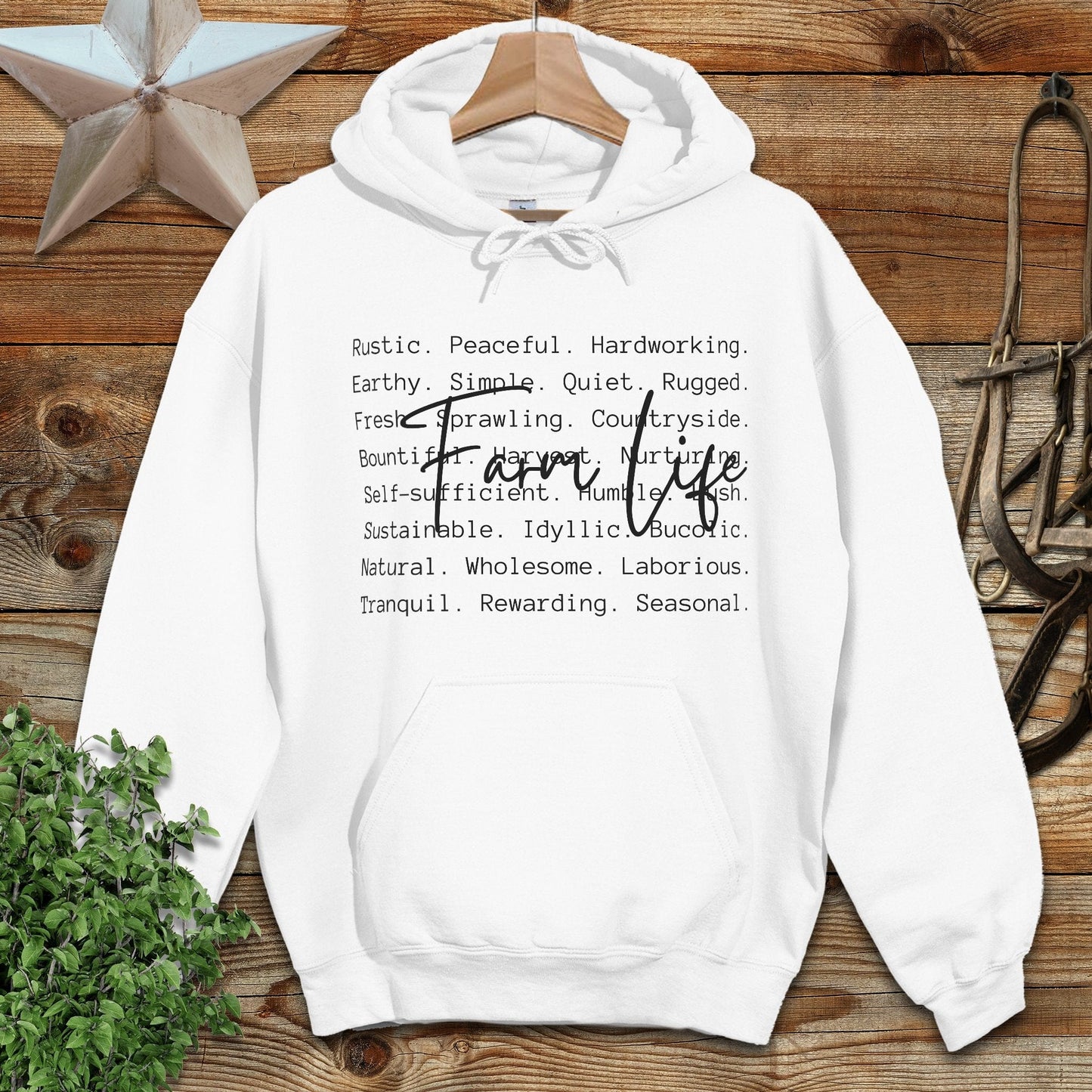 Farm Life Words Hoodie