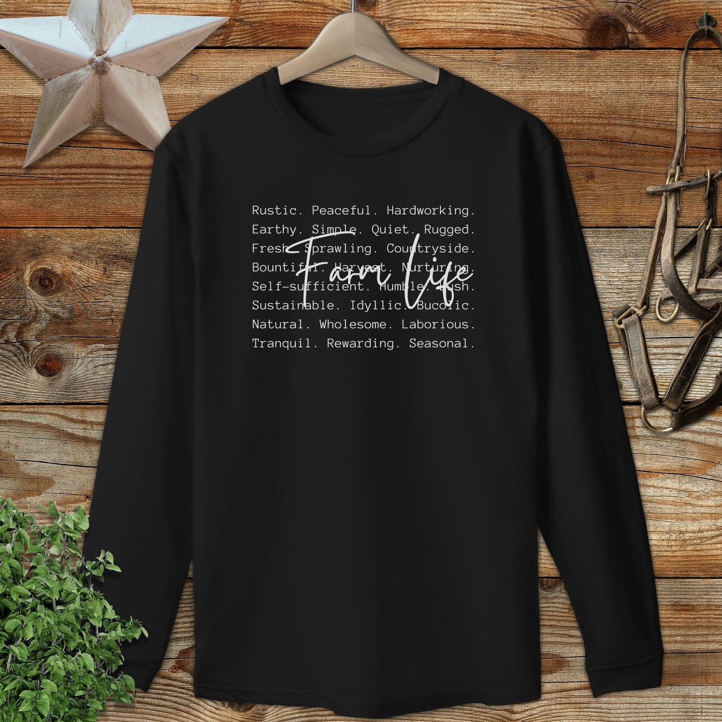 Farm Life Words Long Sleeve Tee