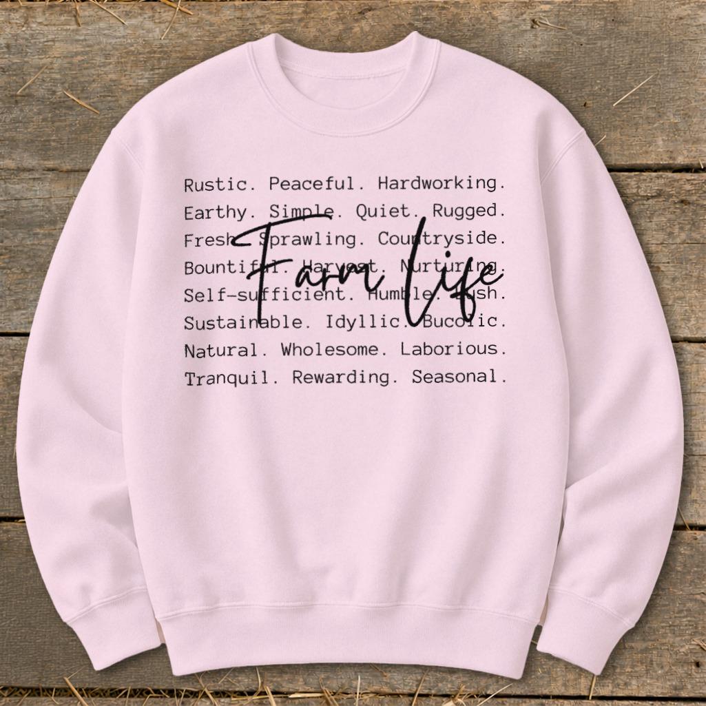 Farm Life Words Sweatshirt