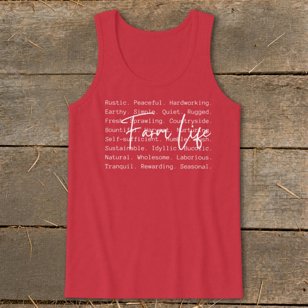Farm Life Words Tank Top
