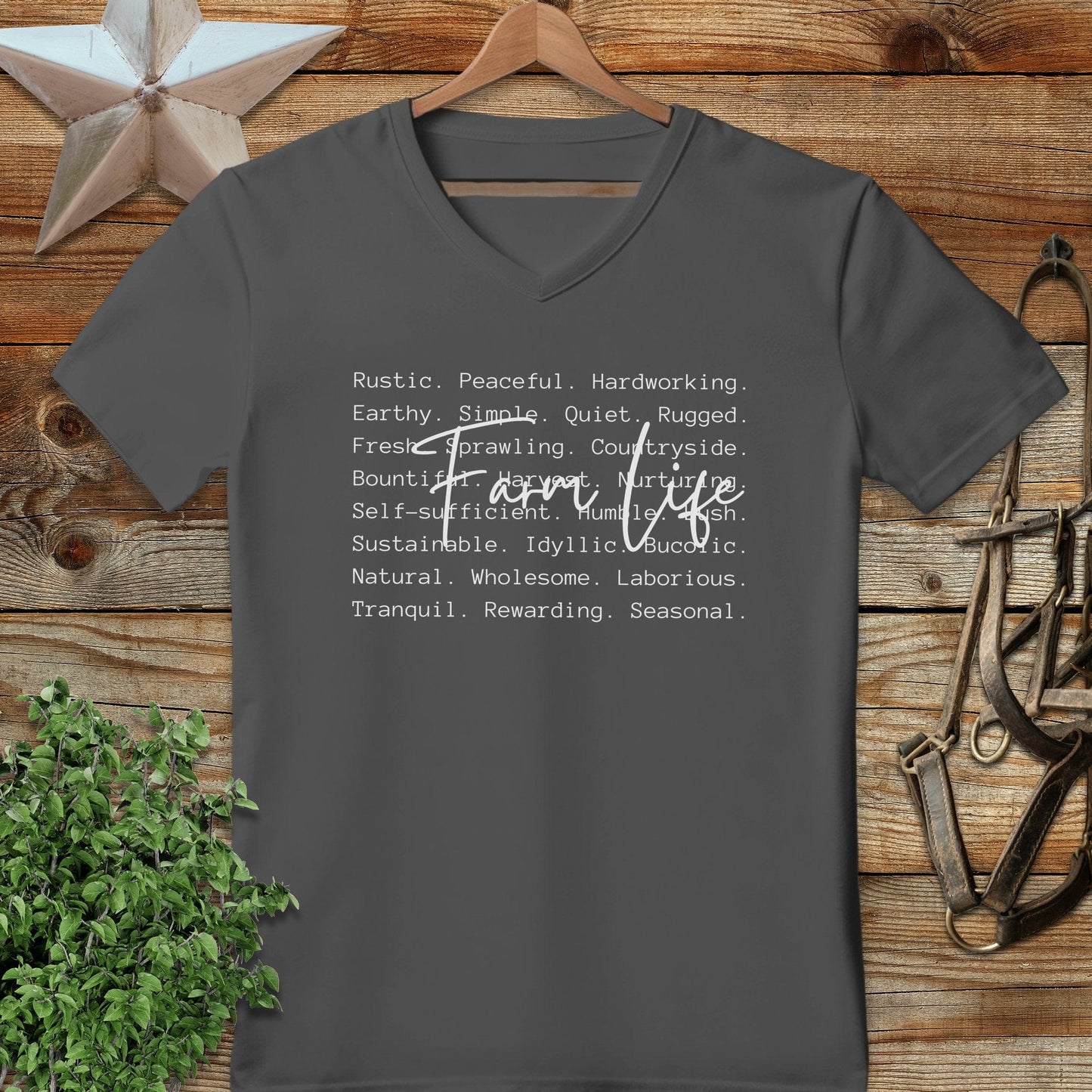 Farm Life Words V-neck
