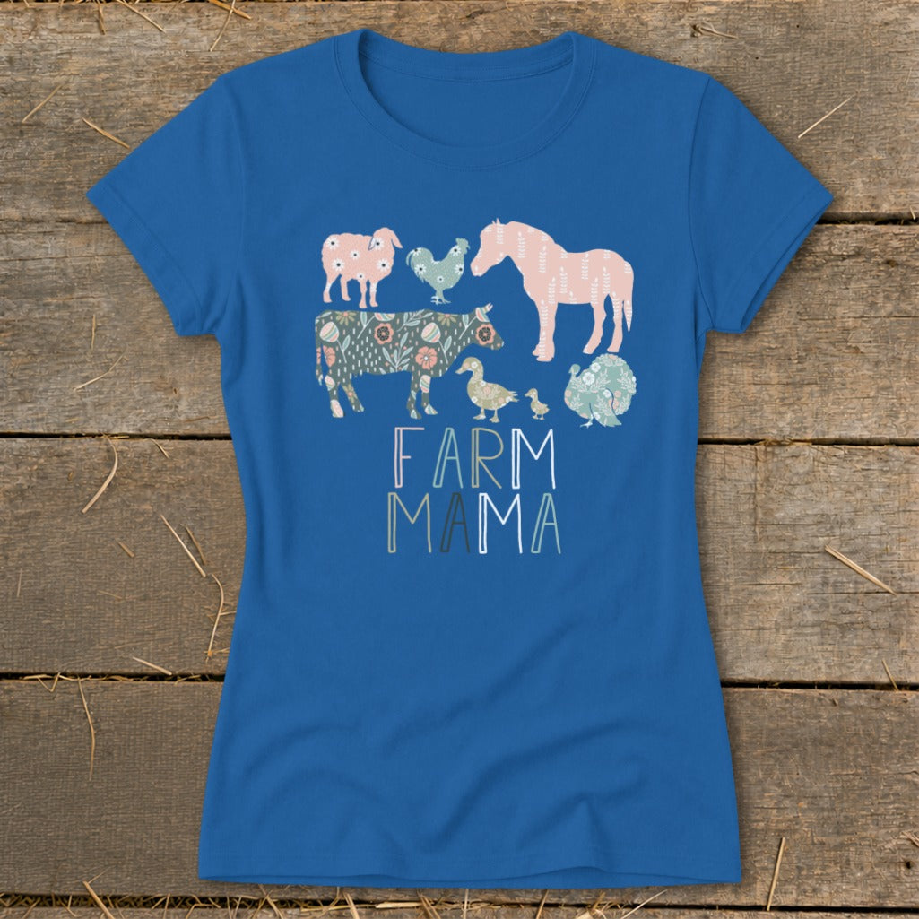 Farm Mama Pattern Ladies Tee