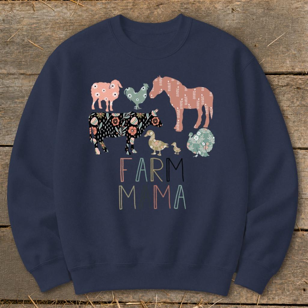 Farm Mama Pattern Sweatshirt