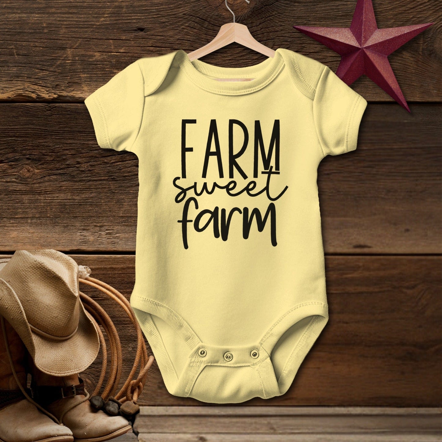 Farm Sweet Farm Words Bodysuit (Baby)