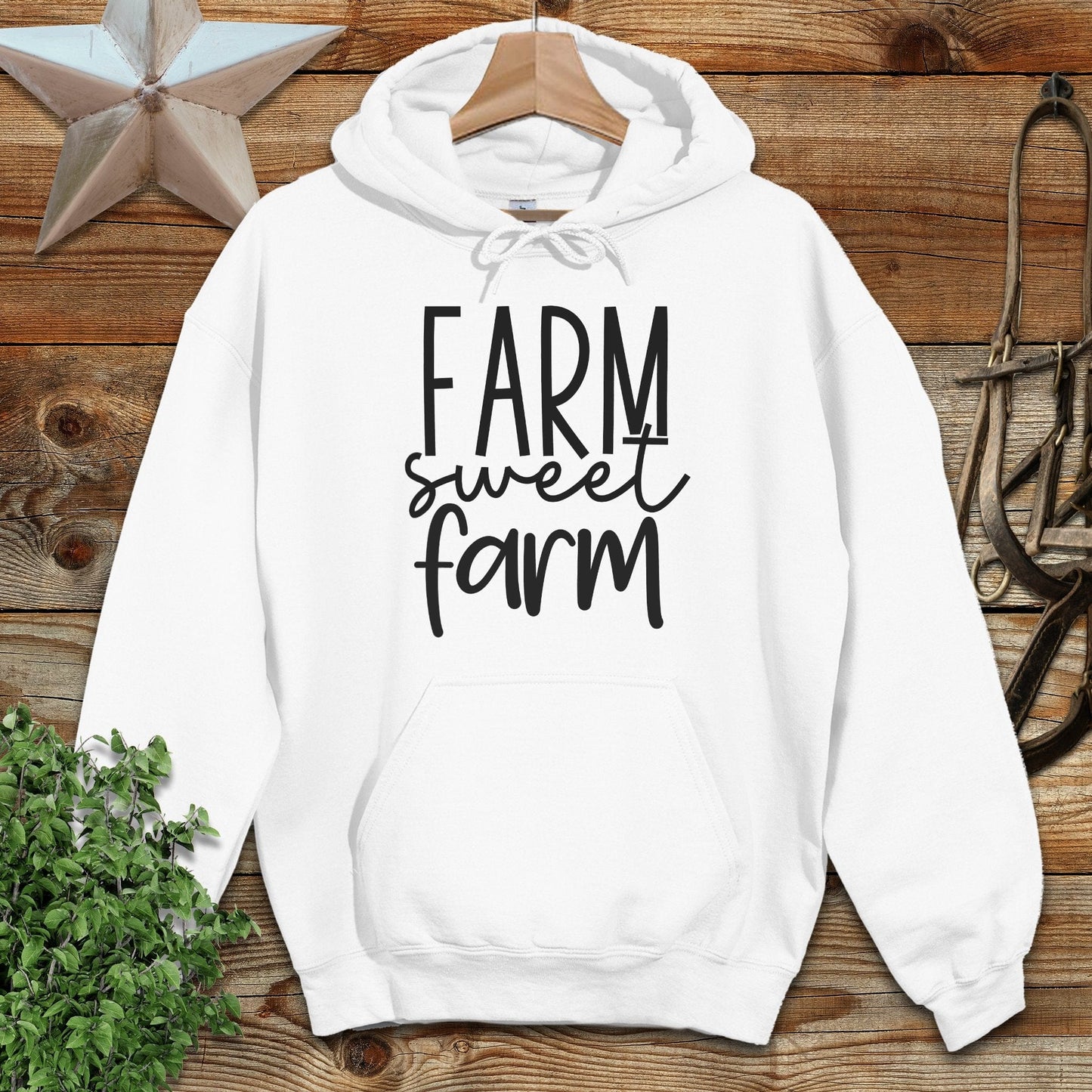 Farm Sweet Farm Words Hoodie