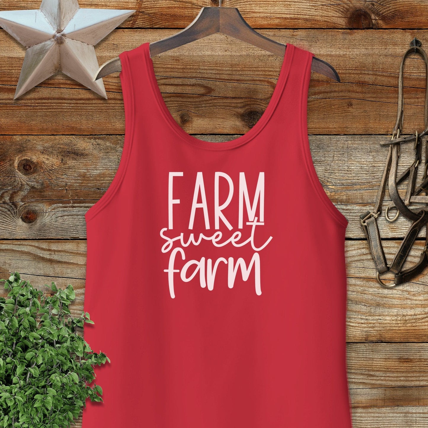 Farm Sweet Farm Words Tank Top