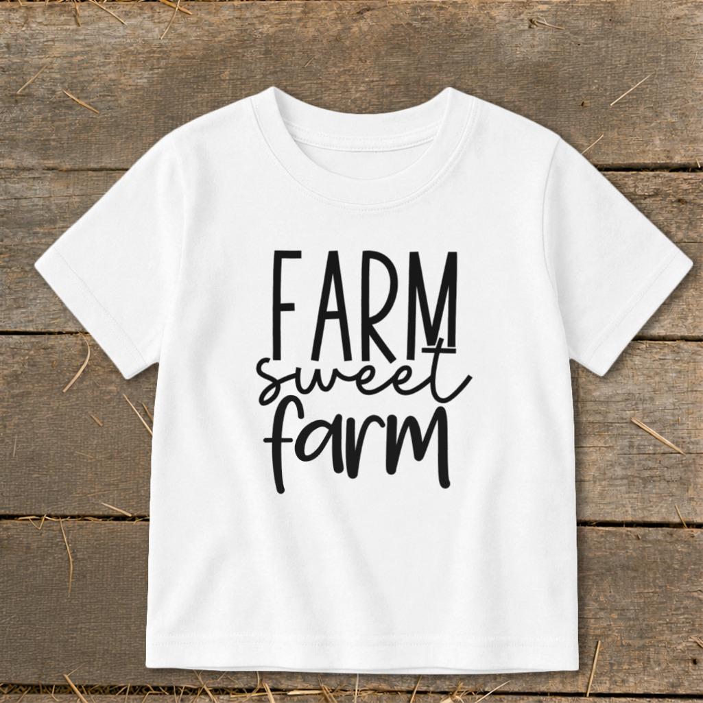 Farm Sweet Farm Words Toddler Tee